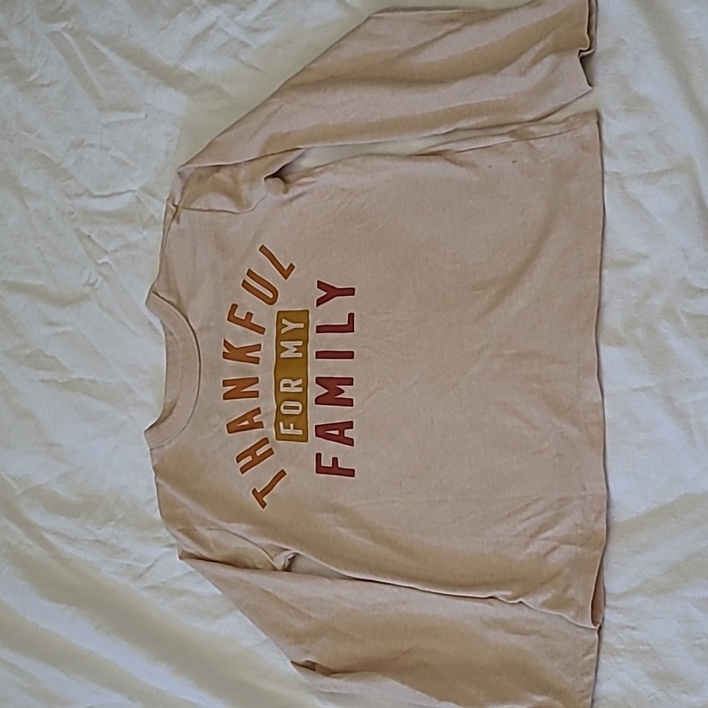 💥5/$25 The Children's Place Boys Size 5/6 Tan Thanksgiving Shirt Top
